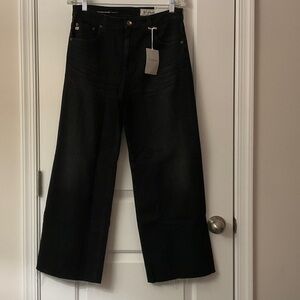 AG Adriano Goldschmied Black Cropped Jeans